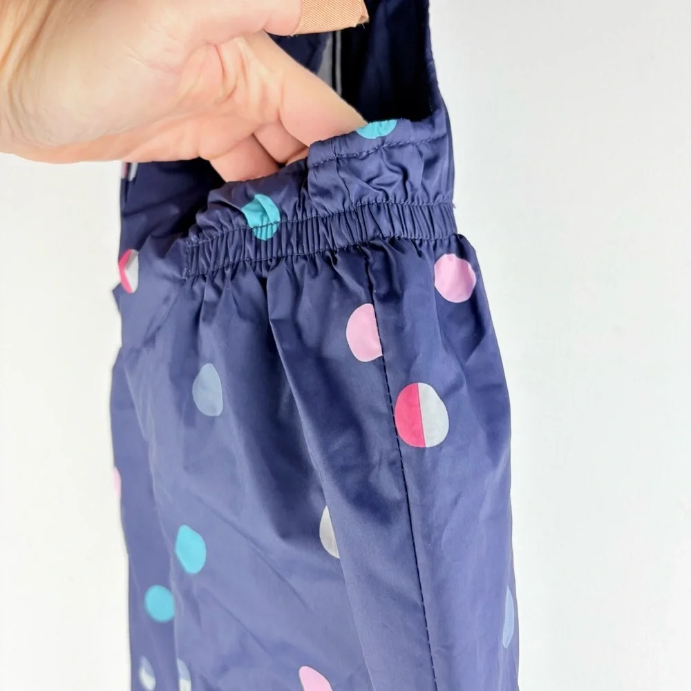 New Gymboree Girl Baby Toddler Snow Overalls Bib 12 - 18 Months Navy Polka Dot